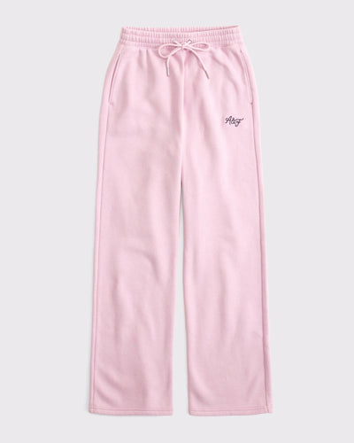 High Rise Relaxed Straight Logo Sweatpant