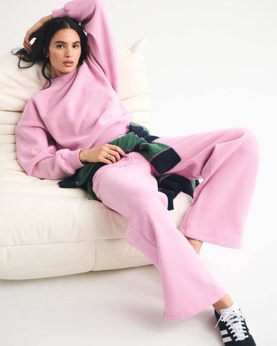 High Rise Sunday Wide Leg Sweatpant