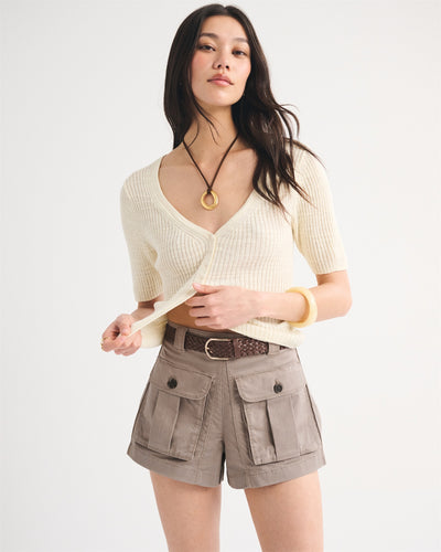High Rise Belted Cargo Short
