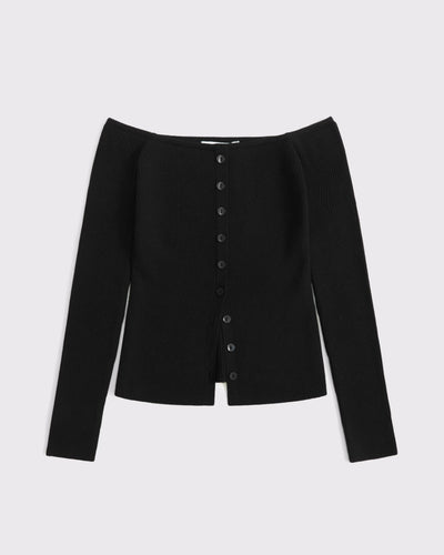 Off-The-Shoulder Button-Through Top