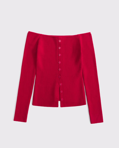 Off-The-Shoulder Button-Through Top