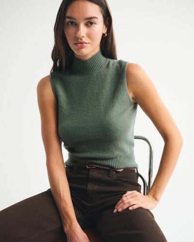 Merino Wool-Blend Sweater Shell Top