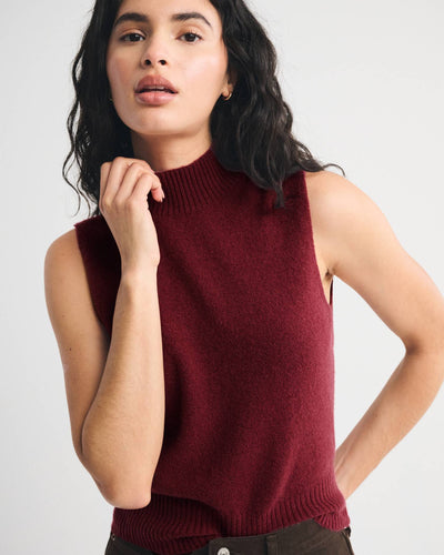 Merino Wool-Blend Sweater Shell Top