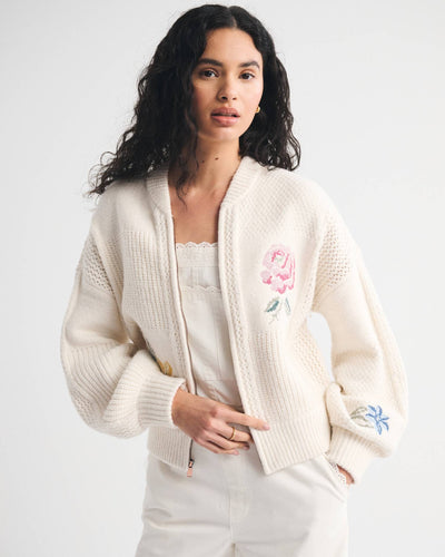 Needlepoint Floral Sweater Jacket