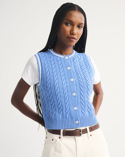 Cable-Knit Crew Sweater Vest