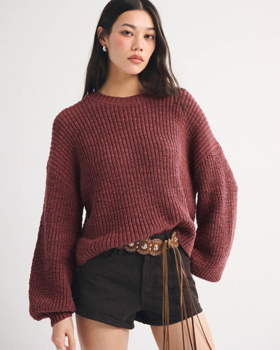 Cotton Textural Crew Sweater