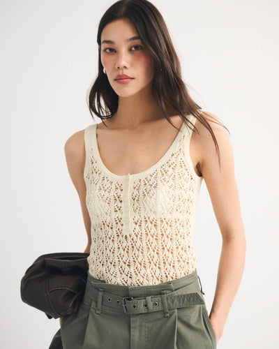 Textural Henley Sweater Tank