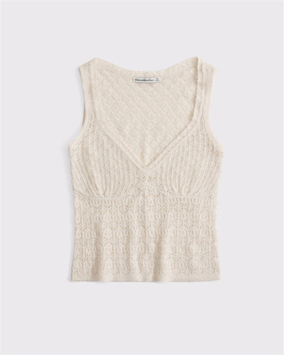 Pointelle-Stitch Sweater Tank