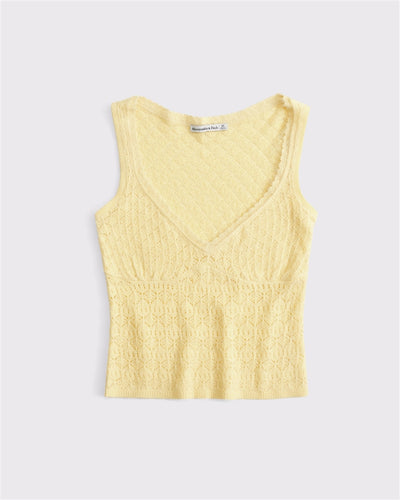 Pointelle-Stitch Sweater Tank