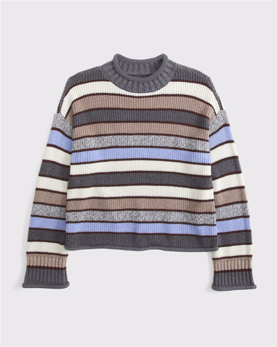 100% Cotton Roll Neck Crew Sweater