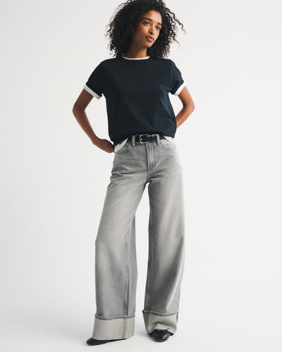 High Rise Wide Leg Jean