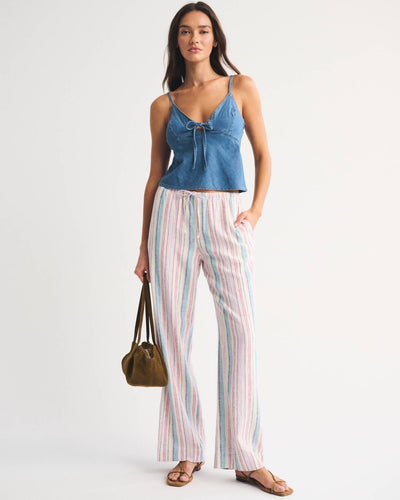Linen-Blend Pull-On Pant