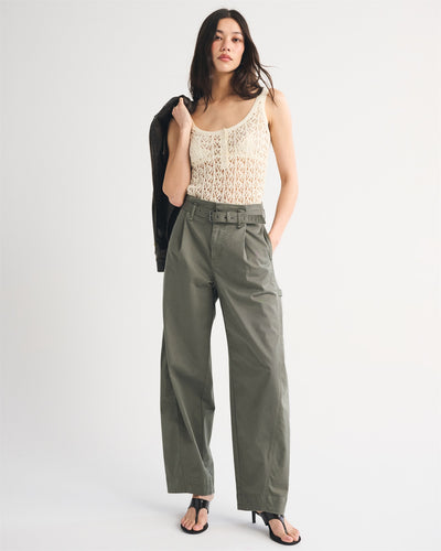 Belted Barrel Utility Pant