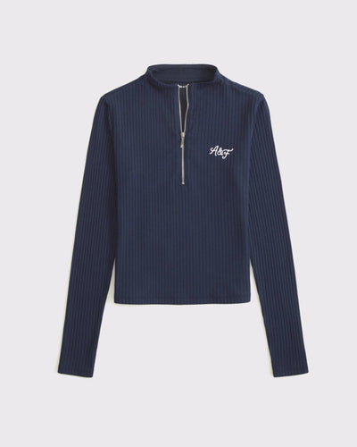 Long-Sleeve Logo Rib Half-Zip