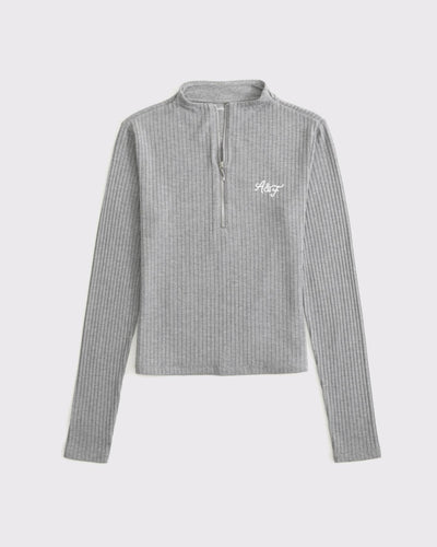 Long-Sleeve Logo Rib Half-Zip