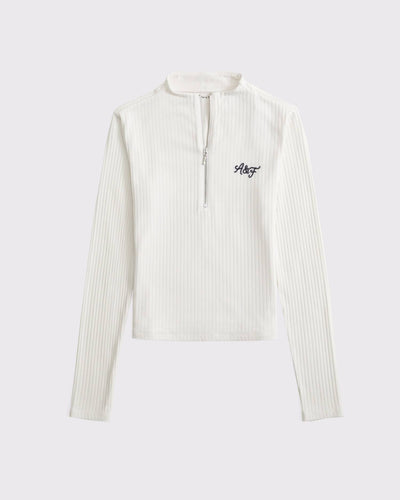 Long-Sleeve Logo Rib Half-Zip