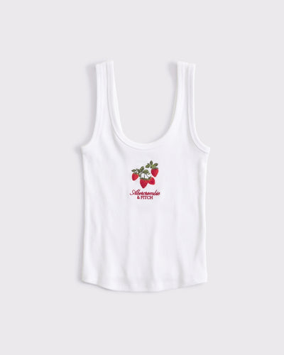 Strawberry Graphic Scoopneck Tank