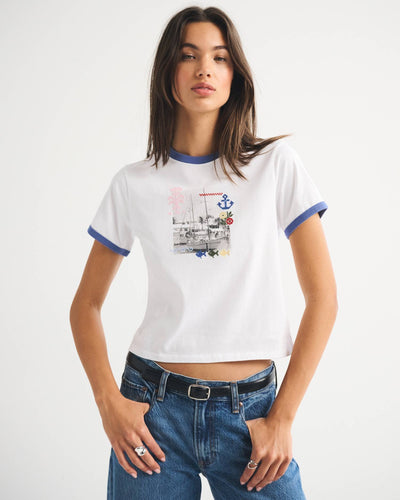 Short-Sleeve Nautical Graphic Skimming Tee