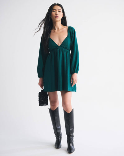 Bra-Free Clasp-Back Flowy Mini Dress