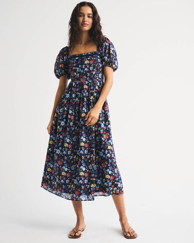 A&F Emerson Puff Sleeve Midi Dress