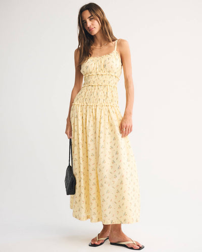 Bra-Free Smocked Drop-Waist Maxi Dress