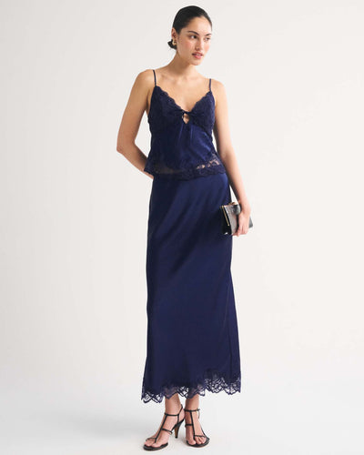 High Rise Satin Maxi Set Skirt