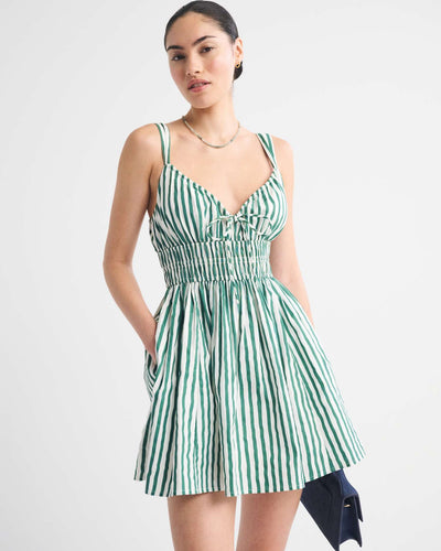 Bra-Free Smocked Tie-Front Skort