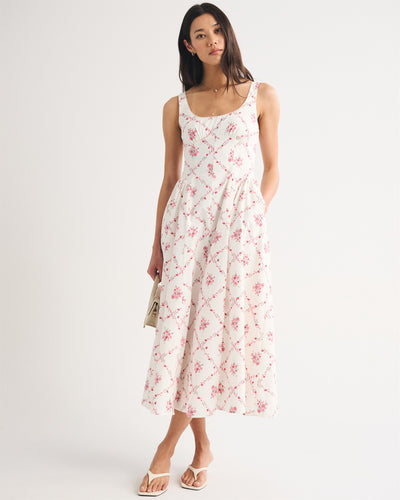 100% Cotton A&F Bra-Free Dylan Midi Dress
