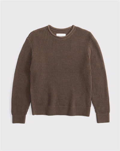 rib roll neck crew sweater