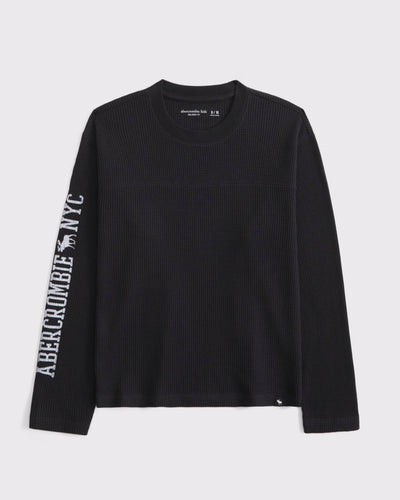 Long-Sleeve Waffle Logo Tee