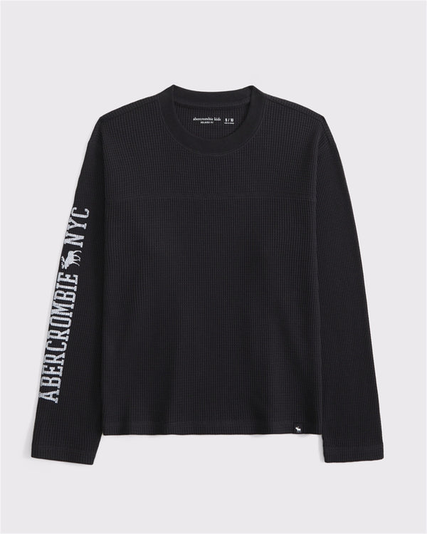 Long-Sleeve Waffle Logo Tee