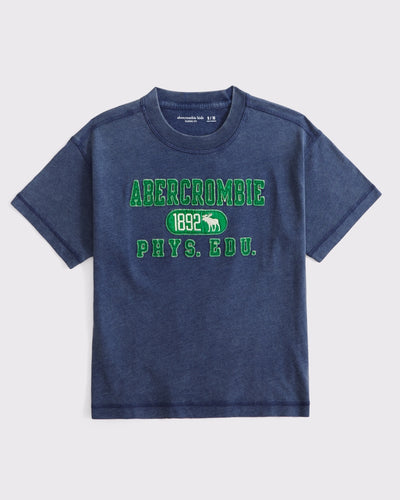 relaxed applique graphic logo tee