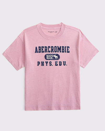 relaxed applique graphic logo tee