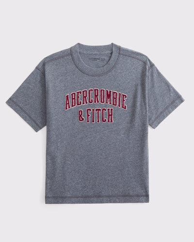 relaxed applique graphic logo tee