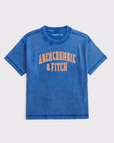 relaxed applique graphic logo tee
