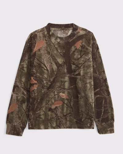 Cozy Long-Sleeve Waffle Crew