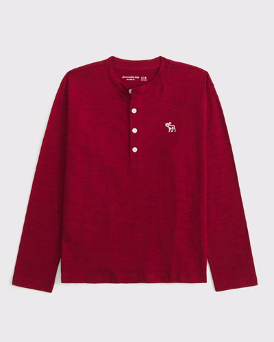 Long-Sleeve Slub Cotton Icon Henley