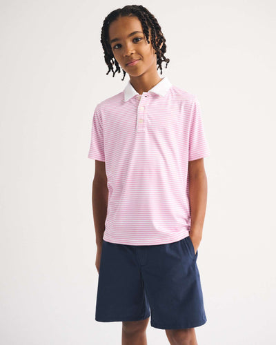 icon striped synthetic polo