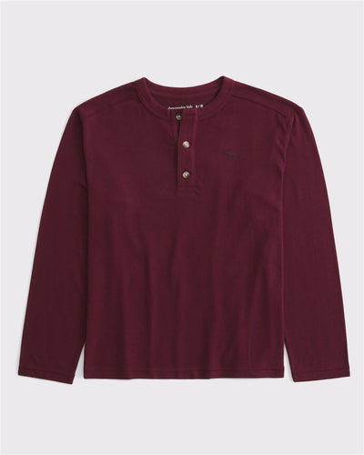 long-sleeve brushed icon henley