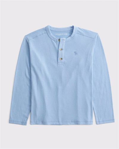 long-sleeve brushed icon henley