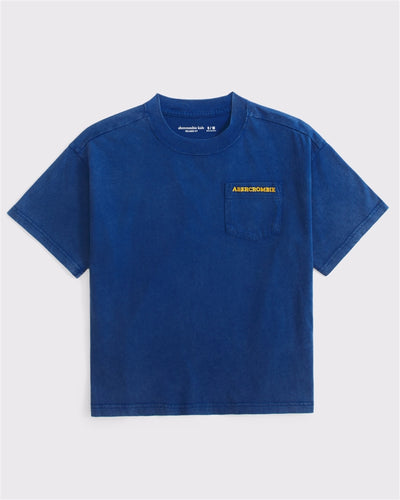 embroidered logo pocket tee