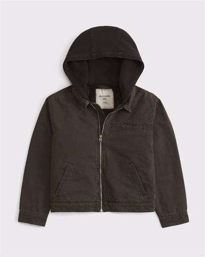 hooded denim jacket