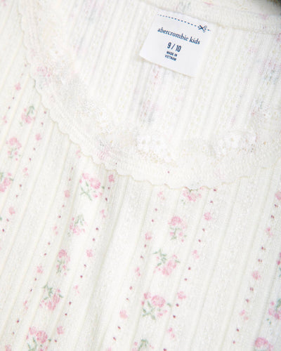 Pointelle Lace-Trim Top