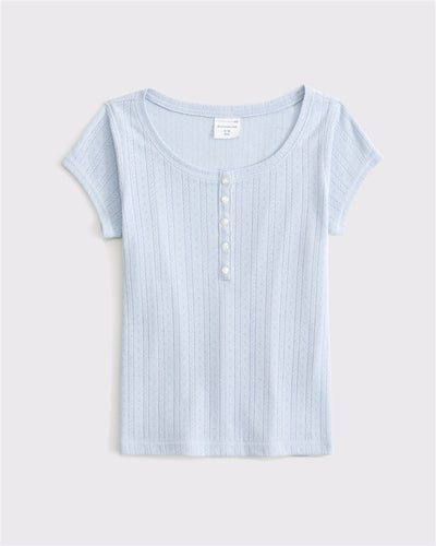 scoopneck pointelle henley