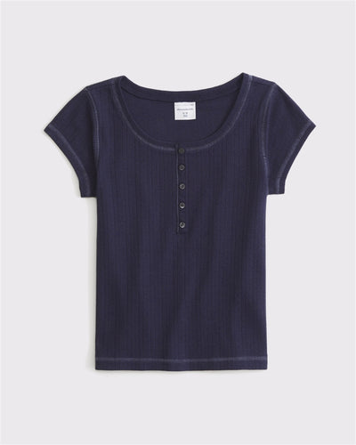 scoopneck pointelle henley