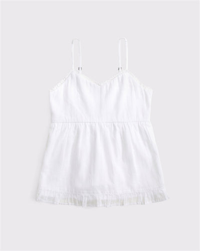 lace-trim babydoll tank