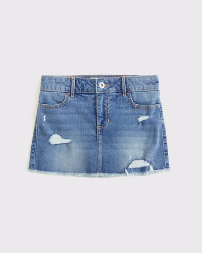 Low Rise Denim Micro-Mini Skort