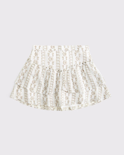 boho tiered mini skort