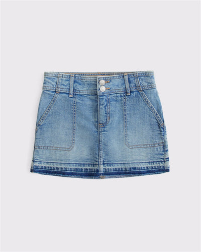 denim mini skort