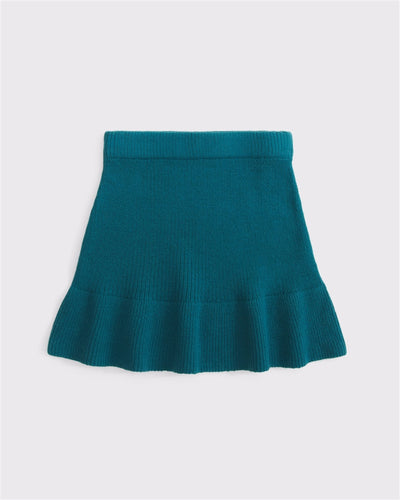tiered ruffle sweater mini skirt